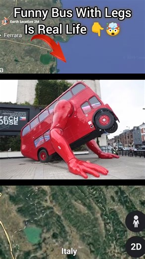 Funny Bus With Legs 👇😱 on google map and google earth 🌎 #earthlocation2m #short