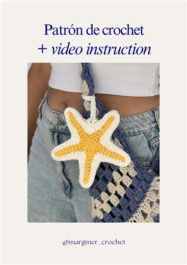 Crochet Starfish Pattern, Mini Knitted Bag PDF   VIDEO Tutorial - Etsy