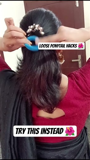 loose ponytail hairstyle 🌺#viralvideo #trending #hairstyle