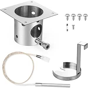 Fire Burn Pot and Hot Rod Ignitor Kit Replacement Parts for Traeger & Pit Boss Wood Pellet Grill, Fire Box Replacement, Pit Boss Fire Box Replacement, Fire Burn Pot with Screws and Fuse