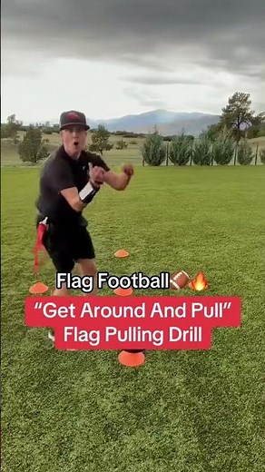 Youth Flag Football 101 | "Get Around and Pull" Flag Pulling Drill #coachd #flagfootball #shorts