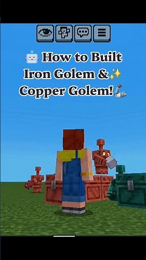 🤖⛏️ How to Built Iron Golem & Copper Golem! 🦾✨️ 😊 #minecraft #minecraft #shortvideo #irongolem