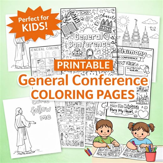 April 2026 General Conference 15 Kids Coloring Pages and Activities, LDS Coloring Pages for Kids, Printable Art, Jesus Christ Coloring Sheet - Etsy Canada