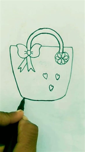 How to draw a beautiful 😍 Handbag #drawing #youtube #shortvideo