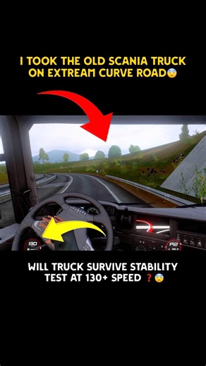 I took the old scania 🚛truck On extream curve road😨Will it survive test❓#toe3update #truckgames