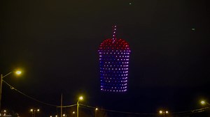 Ben: A drone show outside at Slush Puppie Place before tonight’s Kingston Frontenacs game! Who’d have imagined my first in-person drone show would be about Slush Puppie flavours?! | Kingston's 98.3 FLY FM