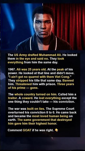 Muhammad Ali Lost Everything For Saying No. Then History Proved Him Right