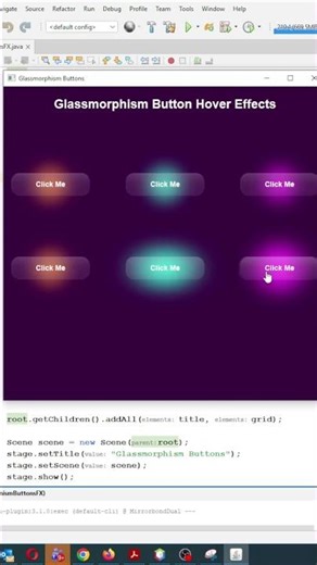 JavaFX Glassmorphism UI #shorts