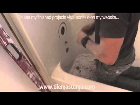 How to remove tub, fiberglass shower enclosure demo, tear-out Small bathroom remodel