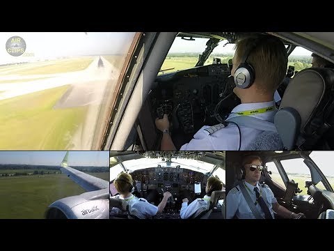 CLASSIC Boeing 737-300 ULTIMATE COCKPIT MOVIE Riga-Munich, Air Baltic [AirClips full flight series]