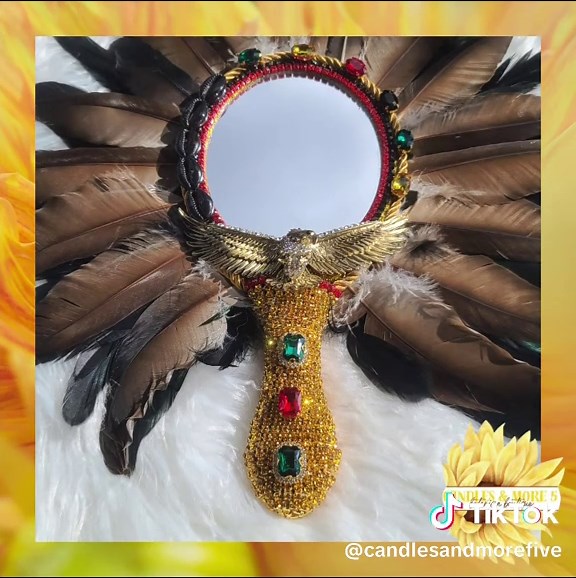 Espejo de Mano con Rhinestones para Oshun