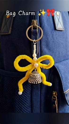 Cute Jhumka Bag Charm Tutorial 🌼Simple & Stylish DIY Keychain 💫#shorts #shortsfeed #bagcharm #viral