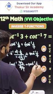 Class 12 Maths Inverse Trigonometric Functions MCQs with Solutions