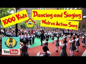 Action Song - 1000 kids Dancing and Singing The Singing Walrus - ESL Song
