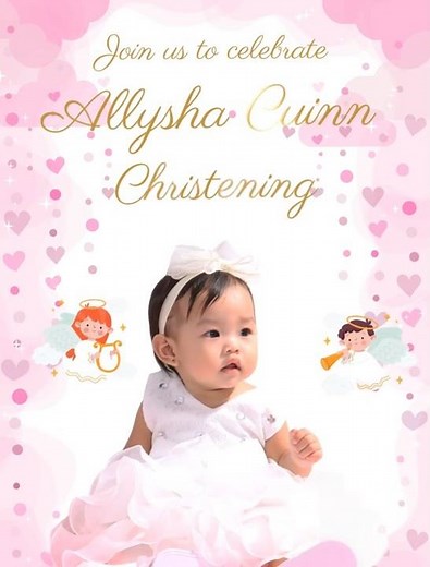 Angel Theme Baptism Video Invitation | Baby Christening Video