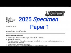 IB Physics 2025 Specimen Paper 1 MCQ