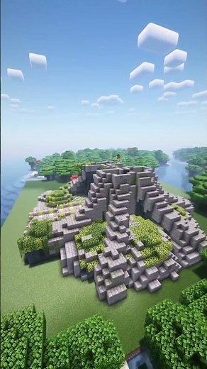 Minecraft: I Built a Giant Stone Hand with a Magic Portal Inside!#minecraft #shorts