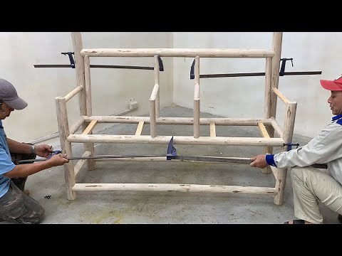 Perfect Tree Trunk Reuse Plan - Design Sturdy Garden Chair Set With Handmade Joints