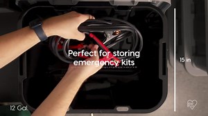 IRIS 27 Gal. Stackable Storage Totes with Lids, Black-Blue, 4Pk 500411