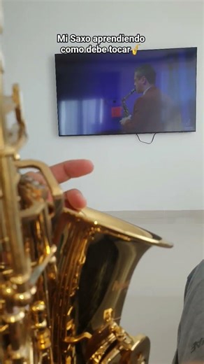 Mi Saxo aprende cómo debe tocar 😅🎷 #music #saxofonealto #saxophone #padreehija #parati