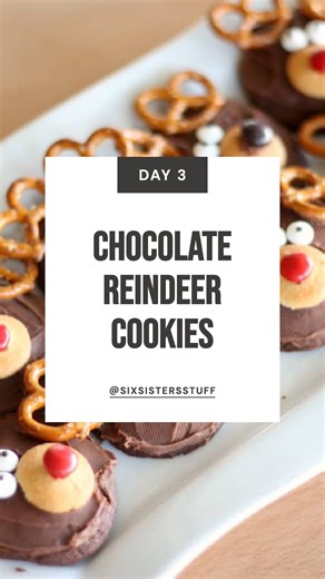 16K views · 213 reactions |  12 Days of Christmas Cookies  Day 3: Reindeer Cookies! Comment the word "cookies" below and we'll send you this recipe, plus a link to all 12 cookie recipes! | Six Sisters' Stuff | Facebook