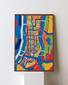 Matisse Style NYC Subway Map Print, Abstract Urban Art, New York City Transit Wall Decor, Digital Download, Trendy Modern Street Art Poster - Etsy