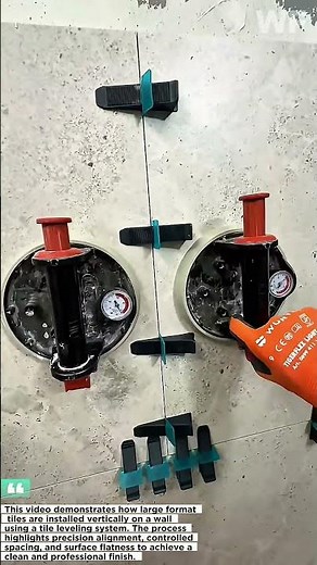 Installing Large Format Tiles with Leveling System | Precision Wall Tile Installation