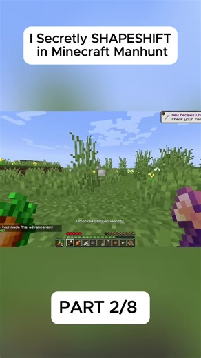 I Secretly SHAPESHIFT in Minecraft Manhunt part 2 #minecraft #viral #minecrafttutorial #fyp