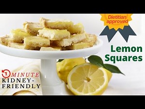 Lemon squares : easy and yummy! Developed for renal diet, CKD, low sodium diet, loved by everyone!