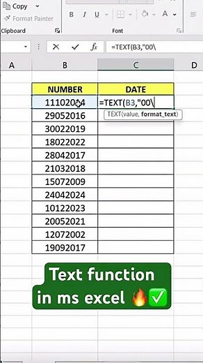 ✨💥TEXT function in MS Excel 🔥✅