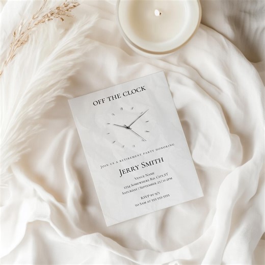 Retirement Party Invitation, Editable off the Clock Invite Canva Template, Surprise Retirement Invite for Men and Women Printable Download - Etsy