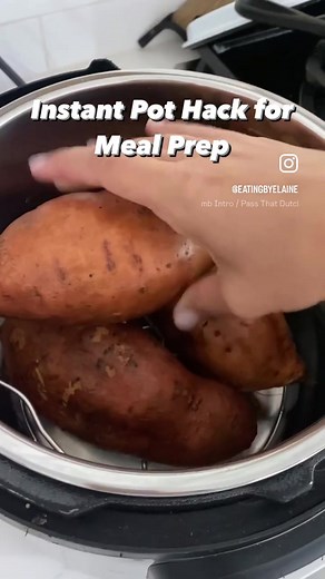 HOW TO COOK SWEET POTATOES IN THE INSTANT POT ( 15 recipes to use it!) Place steamer basket in the instant pot along with 1 cup of water and 1 or more sweet potatoes (whole, unpeeled). The sweet potatoes can touch and you can layer as many that can fit in your instant pot. Do not poke with a fork. Cook on manual high pressure with the valve sealed for 25 minutes. Manually release the steam and remove with tongs. Cut each sweet potato in half lengthwise with a knife. Allow the sweet potatoes to f