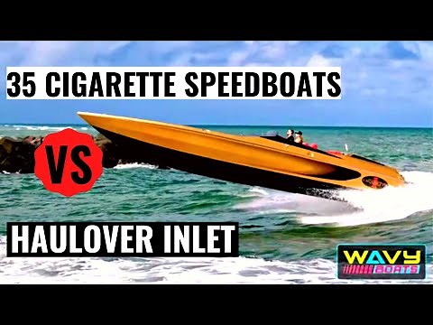 Ultimate Compilation of 35 Cigarette Speed Boats vs. Haulover Inlet - Good, Bad, and the FAILS!