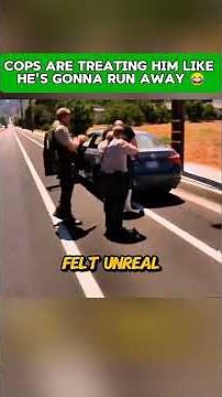 COPS ARE TREATING HIM LIKE HE'S GONNA RUN AWAY #police#cops
