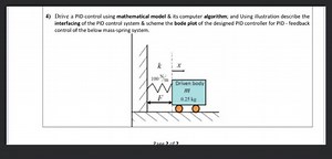 4) Drive a PID-control using mathematical model \& its computer... | Filo