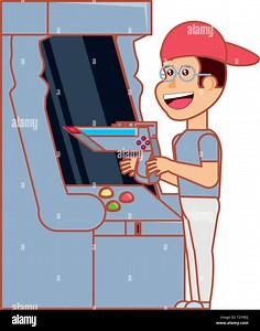 boy playing in retro console video game machine vector illustration design Stock Vector Image & Art - Alamy