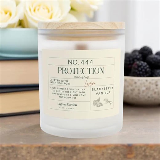 444 Angel Number Candle: Personalized Protection, Aromatherapy, Numerology - Etsy