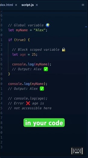 Understanding Scope in JavaScript #JavaScript #CodingForBeginners #LearnToCode #WebDev #CodeShorts