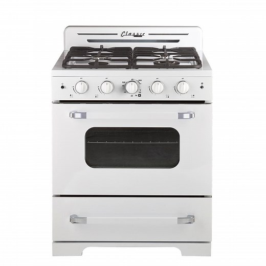 Reviews for Unique Appliances Classic Retro 30 in. 3.9 cu. ft. Retro Gas Range with Convection Oven in Marshmallow White | Pg 1 - The Home Depot