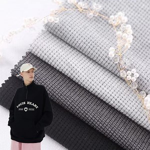 [Hot Item] Knitted Fabric Manufacturer Polyester Rayon Spandex Waffle Pattern Checks Waffle Grid Fabric for Towel and Pajamas