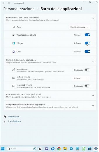Abilitare il tasto widget su windows 11