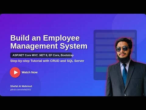 ASP.NET Core MVC CRUD with Entity Framework Core | Employee Management System in Bangla