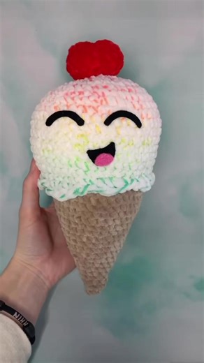 Crochet Rainbow Ice Cream Cone Tutorial