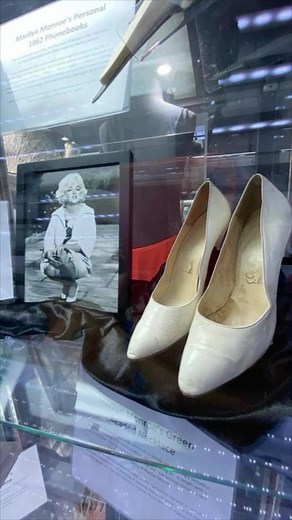 Flashback to August 2022: The Marilyn Monroe Collection on Exhibit! For the launch of their new line of @marilynmonroe clothing, @shoepalace hosted the MMC and I displayed an array of items from Marilyn’s personal wardrobe and archives, along with some film seen pieces. Images in this Reel show: Marilyn’s Ferragamo high heels and her green beaded necklace Her eyedrops and cosmetic products (Erno Laszlo and Elizabeth Arden) Marilyn’s travel clock Her green Pucci blouse An orange skirt seen in Let