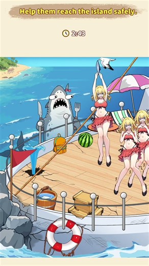 Brain puzzle tricky quest 2 level 22 solution walkthrough (Shipwreck crisis) PART 1