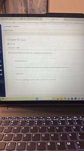 What purpose do the Fourth, Fifth, Sixth, and Eighth Amendments... | Filo