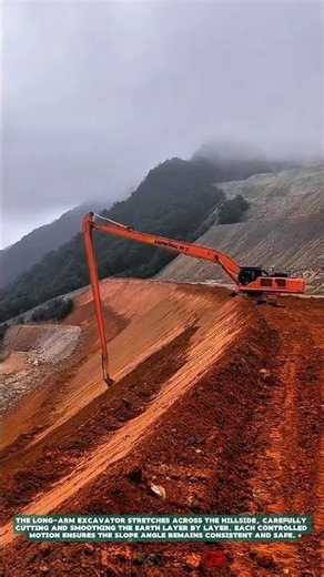 Slope Grading Using Long-Arm Excavator – Satisfying jobs and machinery in the world