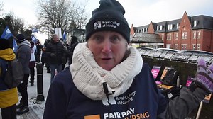 12K views · 651 reactions | Nurses braved freezing temperatures to form a picket line outside Wigan Infirmary, as staff from Wigan,Wrightington and Leigh teaching hospitals NHS Foundation Trust (WWL) joined a national two-day strike by the Royal College of Nursing in a dispute about pay. | Wigan Today | Facebook