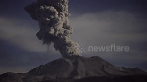 Timelapse of Sabancaya volcano erupting