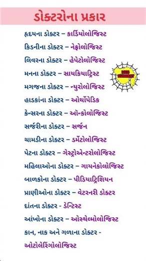 ડૉકટરના પ્રકારો #doctors #scincetrick #doctor #scince #gkshort #gkscince #gk #gyan #websankul #imp